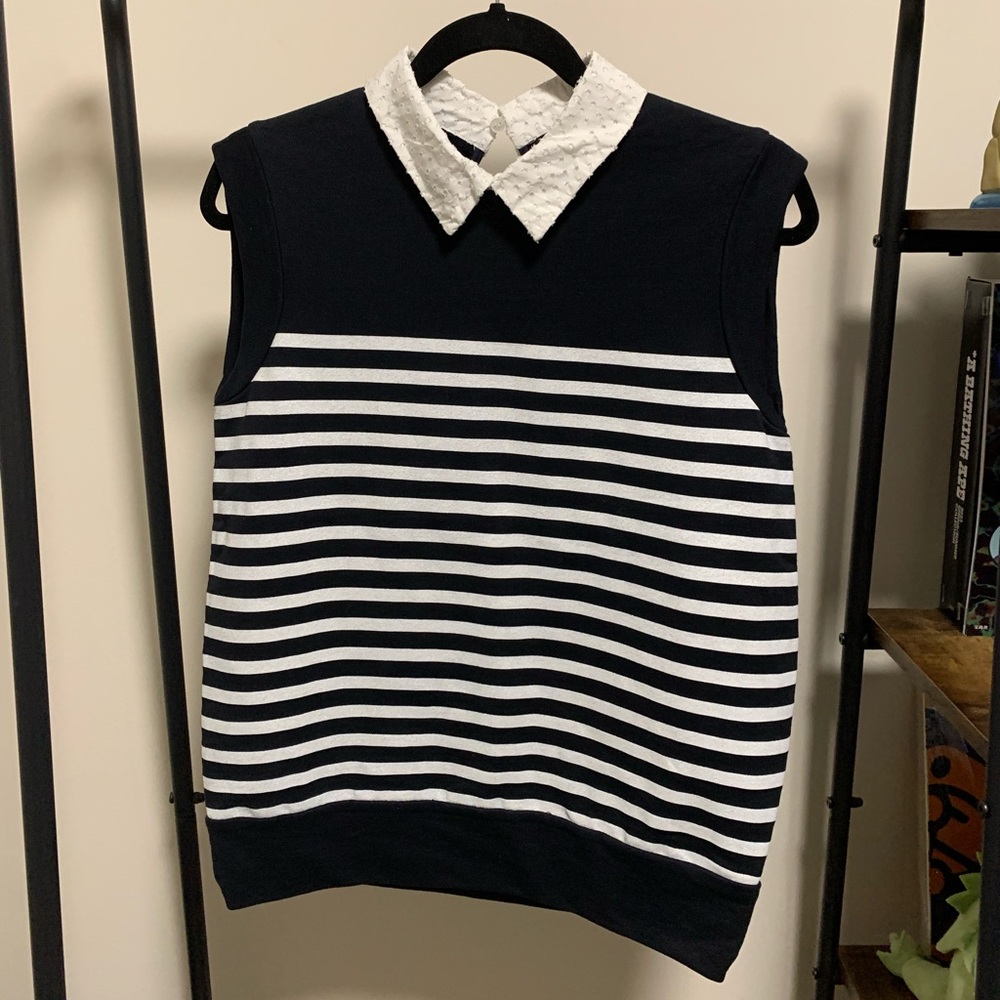 GILMAR striped tank top with collar
